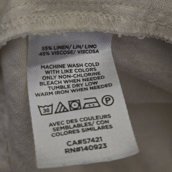 Loft Balloon 3/4 Sleeve Neutral Ivory Linen Blend Blouse Size S - Picture 5 of 6